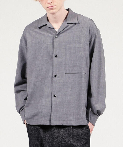 TOMORROWLAND (トゥモローランド)の「ポリエステルウール オープンカラーシャツ(シャツ/ブラウス・メンズ・グレー/ブラック/グリーン/キャメル・XS/S/M)」の5枚目の写真