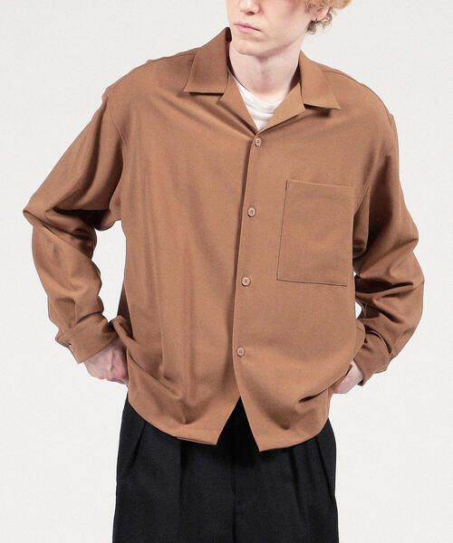 TOMORROWLAND (トゥモローランド)の「ポリエステルウール オープンカラーシャツ(シャツ/ブラウス・メンズ・グレー/ブラック/グリーン/キャメル・XS/S/M)」の7枚目の写真