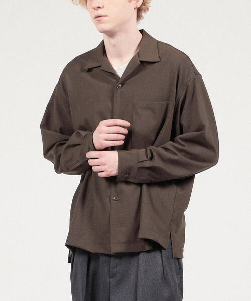 TOMORROWLAND (トゥモローランド)の「ポリエステルウール オープンカラーシャツ(シャツ/ブラウス・メンズ・グレー/ブラック/グリーン/キャメル・XS/S/M)」の8枚目の写真