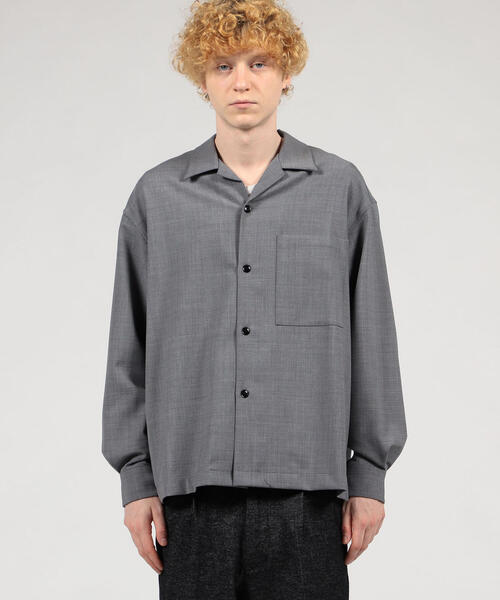 TOMORROWLAND (トゥモローランド)の「ポリエステルウール オープンカラーシャツ(シャツ/ブラウス・メンズ・グレー/ブラック/グリーン/キャメル・XS/S/M)」の9枚目の写真