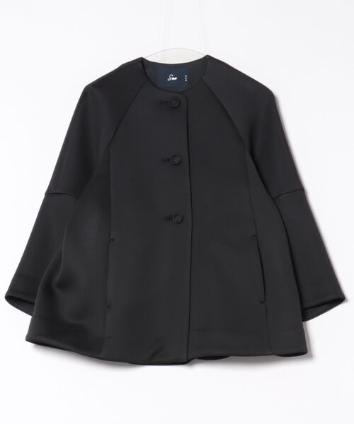 【SONO】マシュマロコート-HUMMING ブラック Sono（ソーノ） ノーカラーコート コート 日本製/UVカット/蓄熱/2WAY