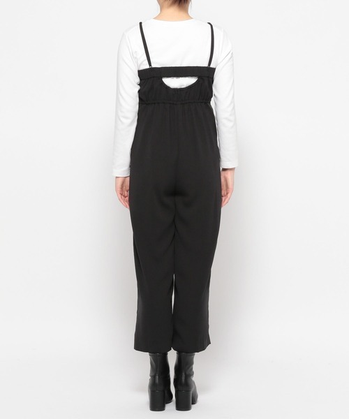LOWRYS FARM（ローリーズファーム）の「キャミサロペット　184854（サロペット/オーバーオール・レディース・ブラック/アイボリー・FREE）」の12枚目の写真