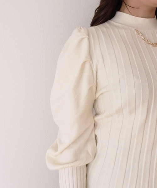 Crea titty&Co. PETIT(クレアティティーアンドコープチ)の「【Crea titty&Co.PETIT】フロントチェーンリブニット(Tシャツ/カットソー・レディース・アイボリー/ホワイト/ブラック・FREE)」の11枚目の写真