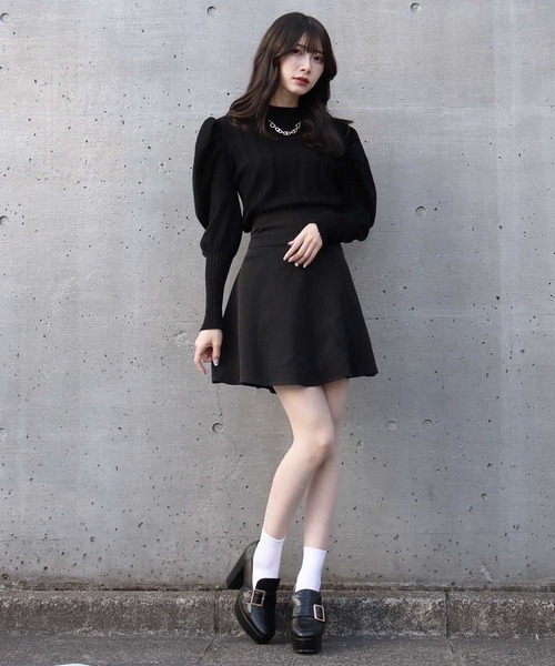 Crea titty&Co. PETIT(クレアティティーアンドコープチ)の「【Crea titty&Co.PETIT】フロントチェーンリブニット(Tシャツ/カットソー・レディース・アイボリー/ホワイト/ブラック・FREE)」の16枚目の写真