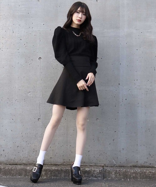 Crea titty&Co. PETIT(クレアティティーアンドコープチ)の「【Crea titty&Co.PETIT】フロントチェーンリブニット(Tシャツ/カットソー・レディース・アイボリー/ホワイト/ブラック・FREE)」の18枚目の写真