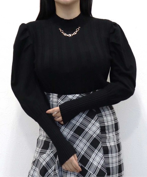 Crea titty&Co. PETIT(クレアティティーアンドコープチ)の「【Crea titty&Co.PETIT】フロントチェーンリブニット(Tシャツ/カットソー・レディース・アイボリー/ホワイト/ブラック・FREE)」の22枚目の写真