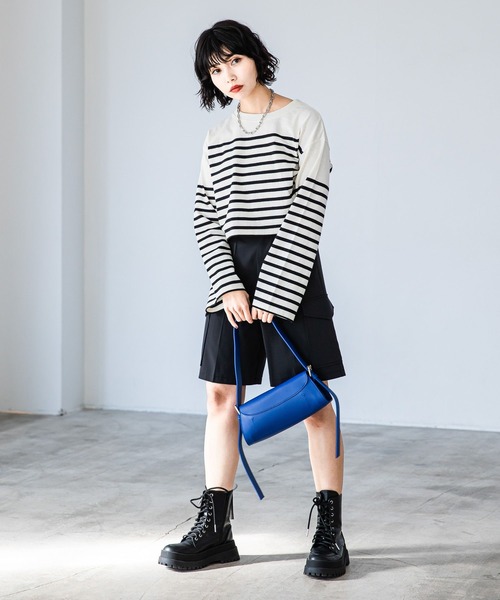 PAGEBOY（ページボーイ）の「パネルボーダーショートロンT（Tシャツ/カットソー・レディース・ブラック/ピンク/ラベンダー・FREE）」の14枚目の写真