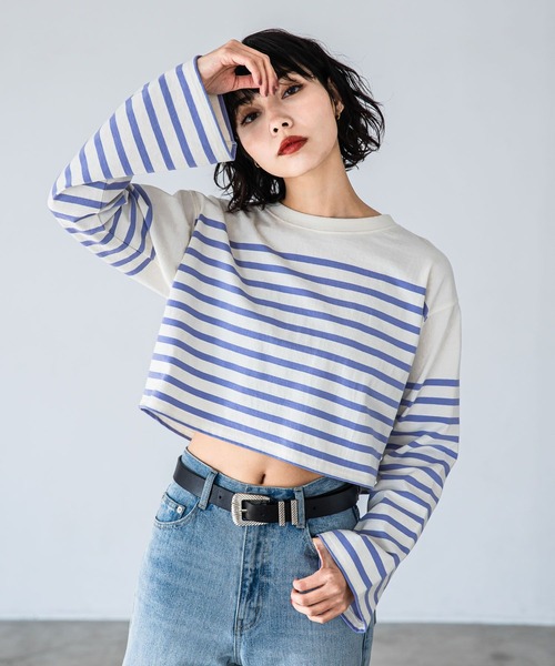PAGEBOY（ページボーイ）の「パネルボーダーショートロンT（Tシャツ/カットソー・レディース・ブラック/ピンク/ラベンダー・FREE）」の20枚目の写真