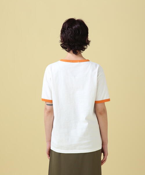 AVIREX(アヴィレックス)の「DONUT PRINT RINGER T-SHIRT/ ドーナツプリント リンガーTシャツ(Tシャツ/カットソー・レディース・オレンジ/ネイビー・FREE)」の19枚目の写真