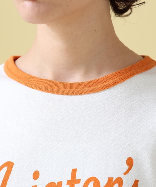 AVIREX(アヴィレックス)の「DONUT PRINT RINGER T-SHIRT/ ドーナツプリント リンガーTシャツ(Tシャツ/カットソー・レディース・オレンジ/ネイビー・FREE)」の20枚目の写真