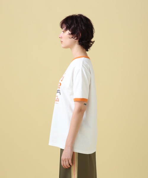 AVIREX(アヴィレックス)の「DONUT PRINT RINGER T-SHIRT/ ドーナツプリント リンガーTシャツ(Tシャツ/カットソー・レディース・オレンジ/ネイビー・FREE)」の5枚目の写真