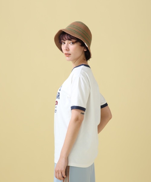 AVIREX(アヴィレックス)の「DONUT PRINT RINGER T-SHIRT/ ドーナツプリント リンガーTシャツ(Tシャツ/カットソー・レディース・オレンジ/ネイビー・FREE)」の11枚目の写真