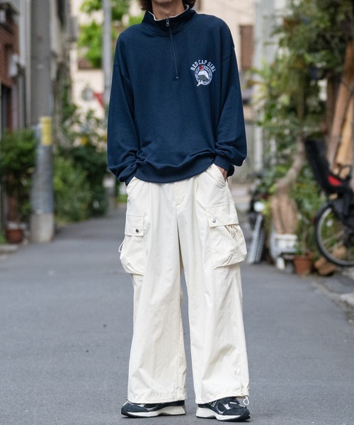 Red Cap Girl(レッドキャプガール)の「【a-r】〔新色追加〕〔Red Cap Girl/レッドキャップガール〕裏毛 ワンポイント刺繍 ハーフジッププルオーバー(スウェット・メンズ・ホワイト/ブラック/ブルー/アッシュグレー/ネイビー/ダークグレー/カーキ/アイボリー/オートミール/ダークグリーン/オレンジ・MEDIUM/LARGE/X-LARGE)」の19枚目の写真