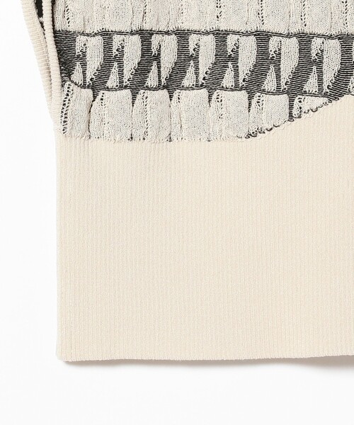 Ray BEAMS（レイビームス）の「RBS / フクレ ジャカード ノースリーブ（ニット/セーター・レディース・ライトブルー/ベージュ・ONE SIZE）」の15枚目の写真