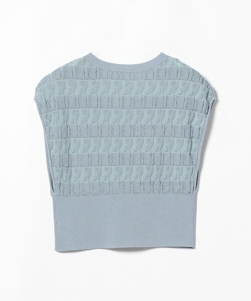 Ray BEAMS（レイビームス）の「RBS / フクレ ジャカード ノースリーブ（ニット/セーター・レディース・ライトブルー/ベージュ・ONE SIZE）」の17枚目の写真