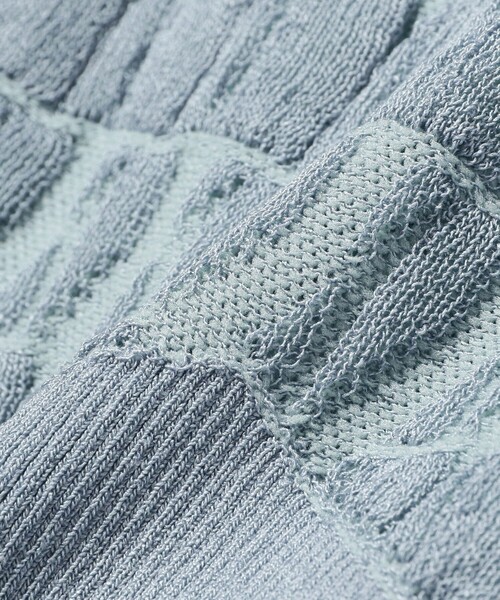 Ray BEAMS（レイビームス）の「RBS / フクレ ジャカード ノースリーブ（ニット/セーター・レディース・ライトブルー/ベージュ・ONE SIZE）」の6枚目の写真