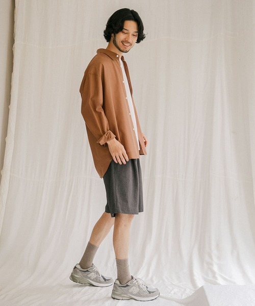 URBAN RESEARCH（アーバンリサーチ）の「Albiniリネンオーバーシャツ（シャツ/ブラウス・メンズ・ホワイト/オレンジ/ベージュ系その他/ブルー系その他・SMALL/MEDIUM/LARGE）」の20枚目の写真