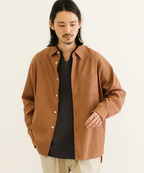 URBAN RESEARCH（アーバンリサーチ）の「Albiniリネンオーバーシャツ（シャツ/ブラウス・メンズ・ホワイト/オレンジ/ベージュ系その他/ブルー系その他・SMALL/MEDIUM/LARGE）」の22枚目の写真