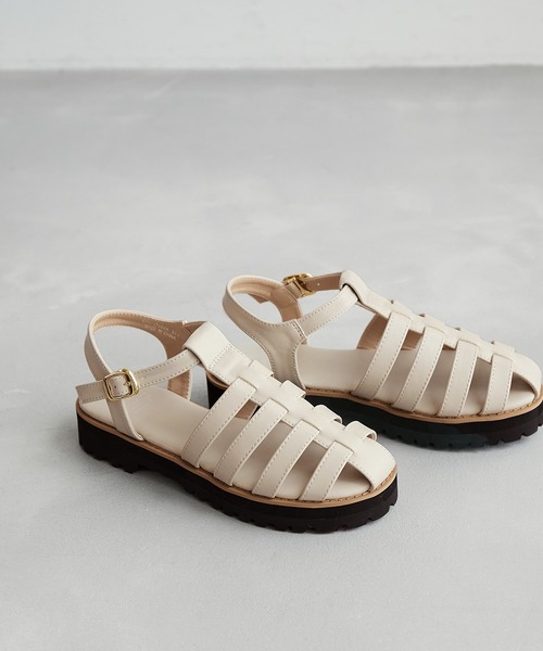 ROPE' PICNIC（ロペピクニック）の「軽量タンクソールグルカサンダル（サンダル・レディース・キナリ/ブラック・22.5cm/23.5cm/24.5cm）」の2枚目の写真