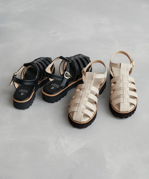 ROPE' PICNIC（ロペピクニック）の「軽量タンクソールグルカサンダル（サンダル・レディース・キナリ/ブラック・22.5cm/23.5cm/24.5cm）」の11枚目の写真