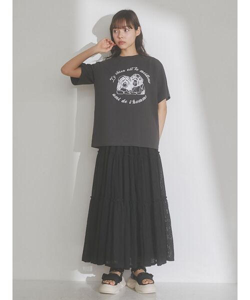 merry jenny（メリージェニー）の「Shih Tzu Tee（Tシャツ/カットソー・レディース・チャコールグレー/ブルー/オフホワイト・FREE）」の22枚目の写真