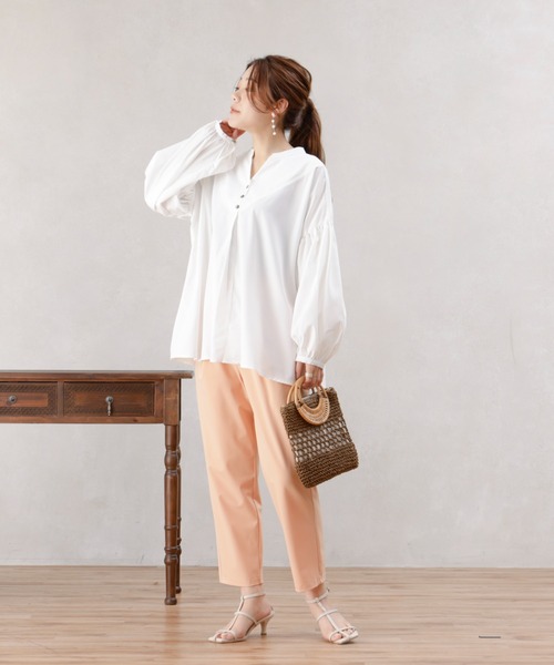 Chez toi(シェトワ)の「360度ストレッチテーパードパンツ(その他パンツ・レディース・グレイッシュベージュ/オレンジ/ブラック/カーキ・FREE)」の11枚目の写真
