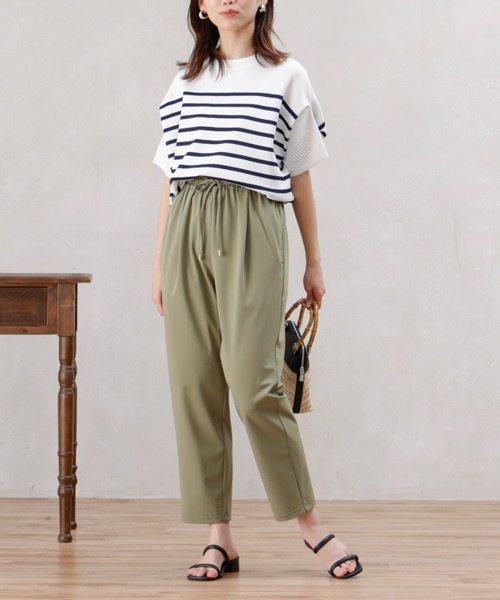 Chez toi(シェトワ)の「360度ストレッチテーパードパンツ(その他パンツ・レディース・グレイッシュベージュ/オレンジ/ブラック/カーキ・FREE)」の14枚目の写真