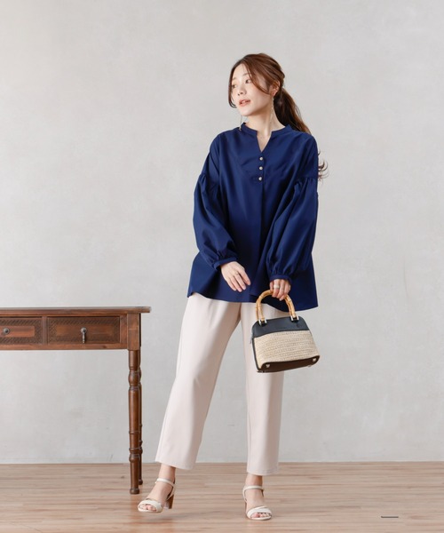Chez toi(シェトワ)の「360度ストレッチテーパードパンツ(その他パンツ・レディース・グレイッシュベージュ/オレンジ/ブラック/カーキ・FREE)」の17枚目の写真