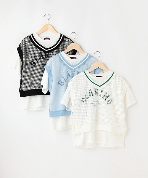 LOVETOXIC（ラブトキシック）の「メッシュベストTシャツSET（ベスト・キッズ・サックスブルー/ブラック/オフホワイト・SS/S/M/L）」の13枚目の写真