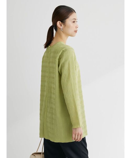 Green　Parks（グリーンパークス）の「ワッシャーデザインブラウス（シャツ/ブラウス・レディース・オフホワイト/グリーン/ブラック・FREE）」の9枚目の写真