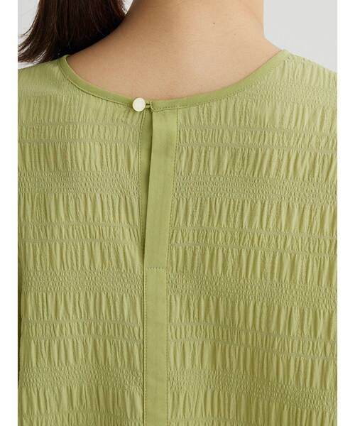 Green　Parks（グリーンパークス）の「ワッシャーデザインブラウス（シャツ/ブラウス・レディース・オフホワイト/グリーン/ブラック・FREE）」の12枚目の写真