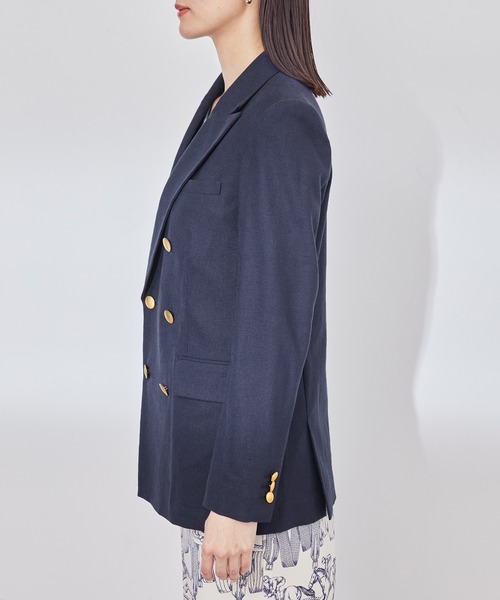 ROPE'(ロペ)の「リネンブランドストレッチブレザー(テーラードジャケット・レディース・ネイビー/ベージュ・36/38)」の8枚目の写真