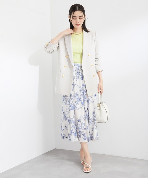 ROPE'(ロペ)の「リネンブランドストレッチブレザー(テーラードジャケット・レディース・ネイビー/ベージュ・36/38)」の12枚目の写真