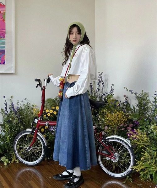 LYEON（リヨン）の「ショートブラウス（シャツ/ブラウス・レディース・ホワイト/ブルー・FREE）」の5枚目の写真