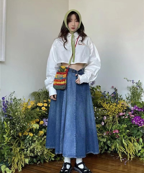 LYEON（リヨン）の「ショートブラウス（シャツ/ブラウス・レディース・ホワイト/ブルー・FREE）」の10枚目の写真