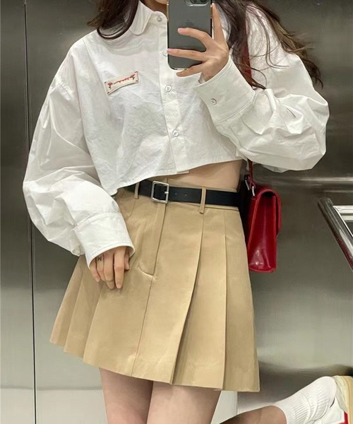 LYEON（リヨン）の「ショートブラウス（シャツ/ブラウス・レディース・ホワイト/ブルー・FREE）」の8枚目の写真