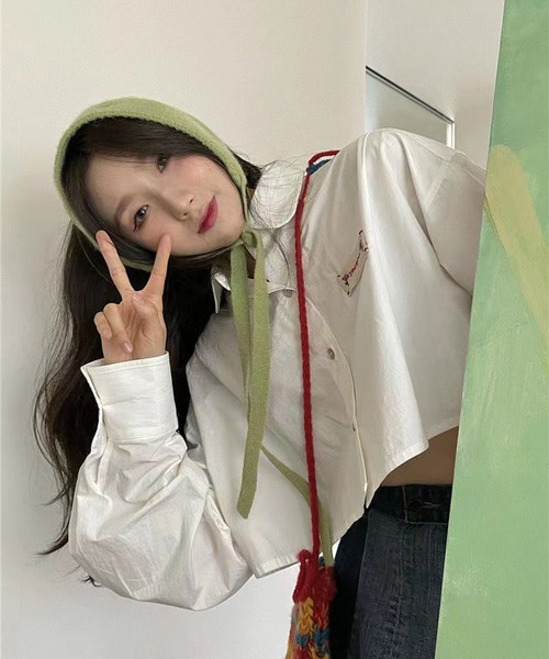 LYEON（リヨン）の「ショートブラウス（シャツ/ブラウス・レディース・ホワイト/ブルー・FREE）」の15枚目の写真