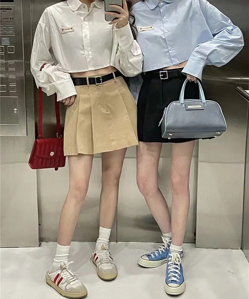 LYEON（リヨン）の「ショートブラウス（シャツ/ブラウス・レディース・ホワイト/ブルー・FREE）」の19枚目の写真