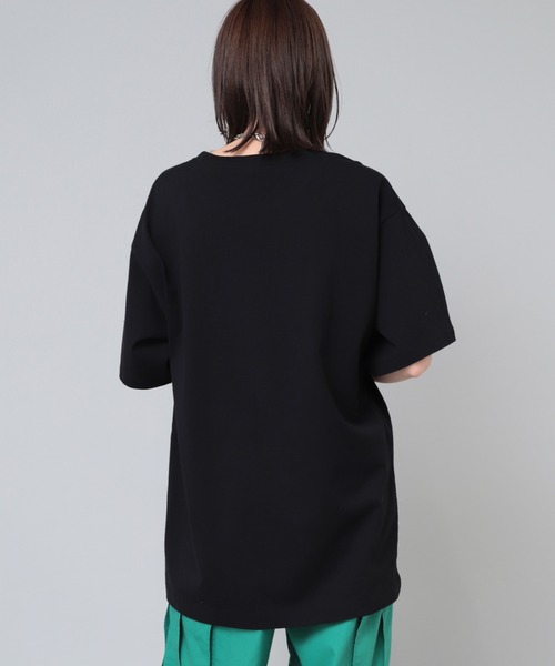 RNA（アールエヌエー）の「M2055 別布コンビＢＩＧ　Ｔ（Tシャツ/カットソー・レディース・ホワイト/ブラック/グリーン・MEDIUM）」の21枚目の写真