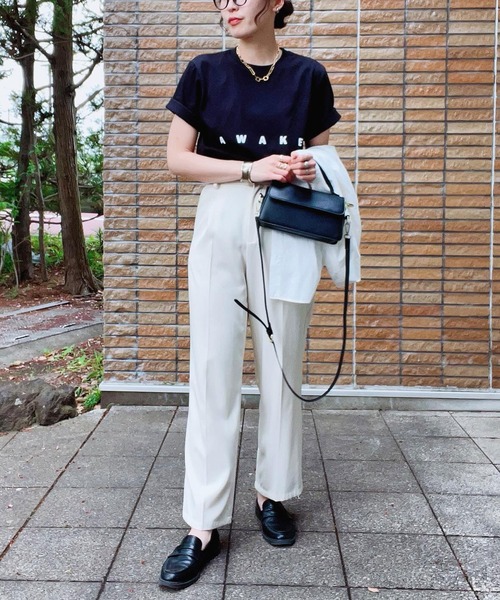 reca（レカ）の「選べる2サイズ展開！オーバーサイズロゴTシャツ（Tシャツ/カットソー・レディース・ブラック系その他2/グレー系その他2/ホワイト系その他3/グレイッシュベージュ/ブラック/ホワイト系その他2/ホワイト/ブルー系その他/チャコール/グレー系その他/ブルー・FREE）」の13枚目の写真