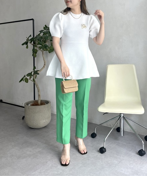 prose verse（プロズヴェール）の「パフスリーブペプラムニット（ニット/セーター・レディース・ブラック/オフホワイト・ﾌﾘ-）」の13枚目の写真