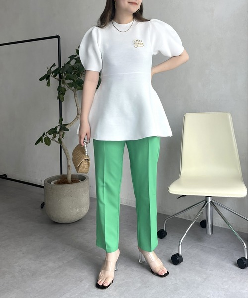 prose verse（プロズヴェール）の「パフスリーブペプラムニット（ニット/セーター・レディース・ブラック/オフホワイト・ﾌﾘ-）」の15枚目の写真