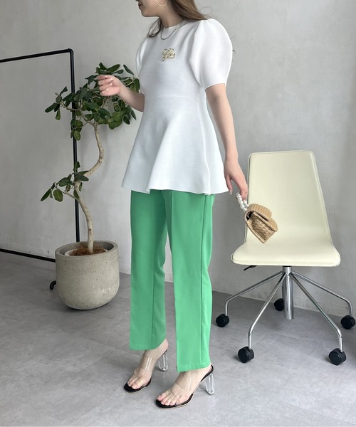 prose verse（プロズヴェール）の「パフスリーブペプラムニット（ニット/セーター・レディース・ブラック/オフホワイト・ﾌﾘ-）」の16枚目の写真