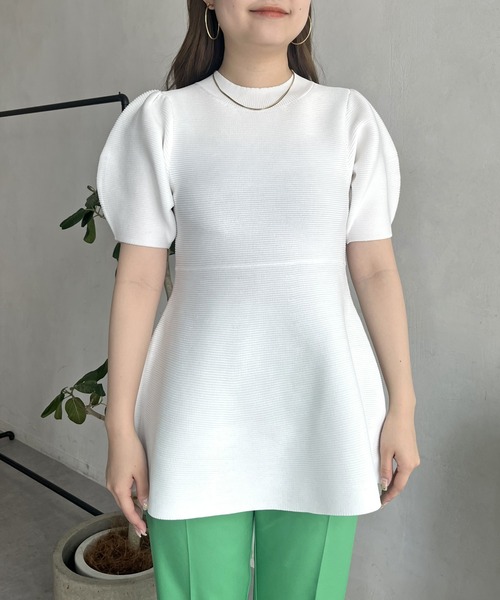 prose verse（プロズヴェール）の「パフスリーブペプラムニット（ニット/セーター・レディース・ブラック/オフホワイト・ﾌﾘ-）」の19枚目の写真