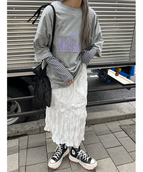 PHILLY（フィリー）の「ワッシャーロングスカート（スカート・レディース・ブラック/ホワイト・FREE）」の5枚目の写真