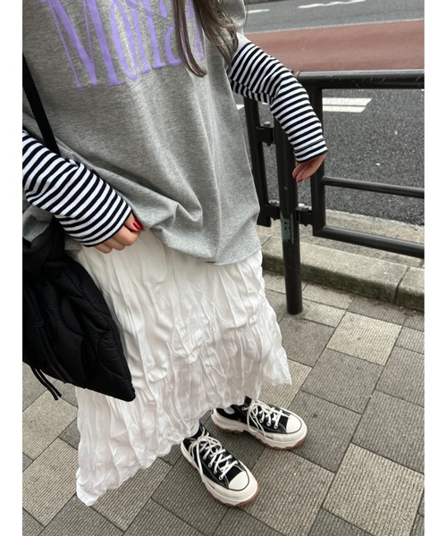 PHILLY（フィリー）の「ワッシャーロングスカート（スカート・レディース・ブラック/ホワイト・FREE）」の6枚目の写真