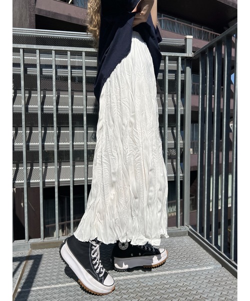 PHILLY（フィリー）の「ワッシャーロングスカート（スカート・レディース・ブラック/ホワイト・FREE）」の7枚目の写真