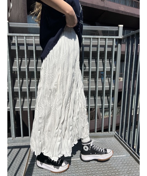 PHILLY（フィリー）の「ワッシャーロングスカート（スカート・レディース・ブラック/ホワイト・FREE）」の9枚目の写真