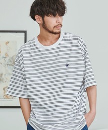 『BEVERLY HILLS POLO CLUB/ビバリーヒルズポロクラブ』天竺ボーダーワンポイント刺繍Tシャツ