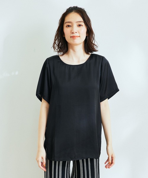 Jayro(ジャイロ)の「薄手ビンテージサテンバックリボンブラウス(シャツ/ブラウス・レディース・ブラック/グレー系その他/ベージュ・M)」の12枚目の写真